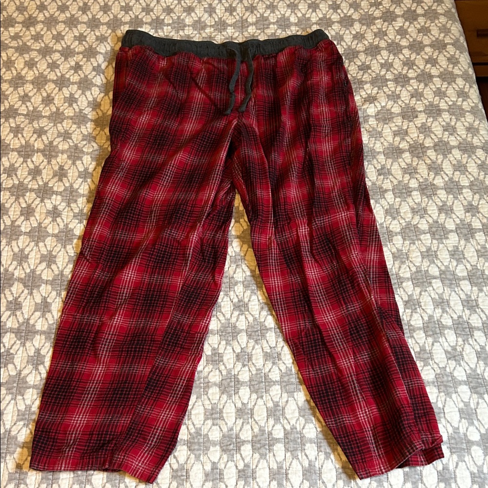 Eddie Bauer Red and Black Plaid Pajama Pants